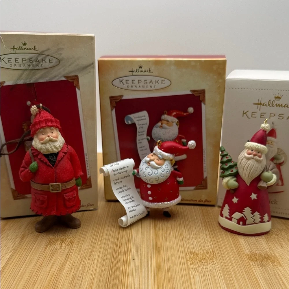 Hallmark Keepsake Santa Ornament Trio Kris Kringle, So Much to Do! & St. Nick